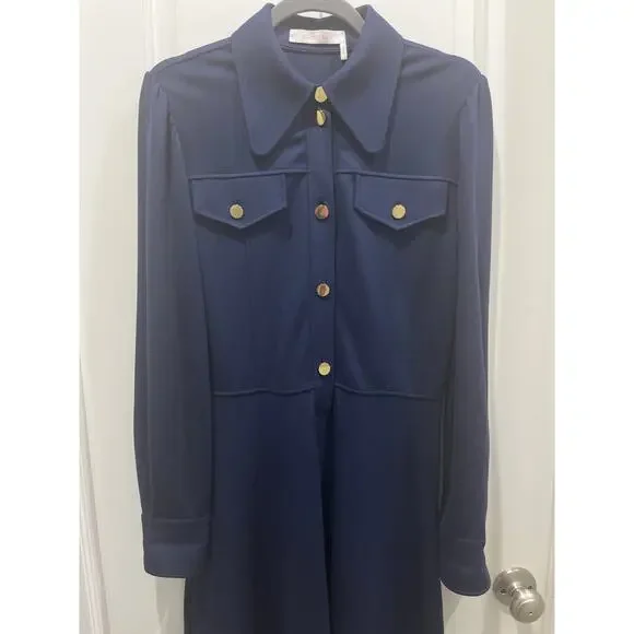 See by Chloé Blue Collared Button Front Shirt Dress Sz S